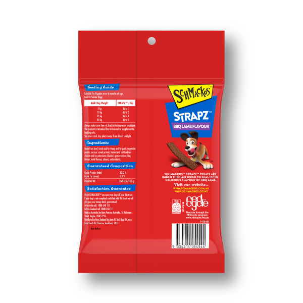 STRAPZ™ BBQ LAMB FLAVOUR Dog Treats SCHMACKOS™